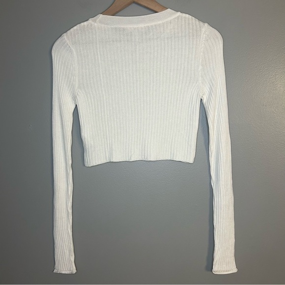 *NWT* ASOS DESIGN Cropped Crew Neck Ribbed Jumper Sweater in Cream, Size 6 - Picture 9 of 12